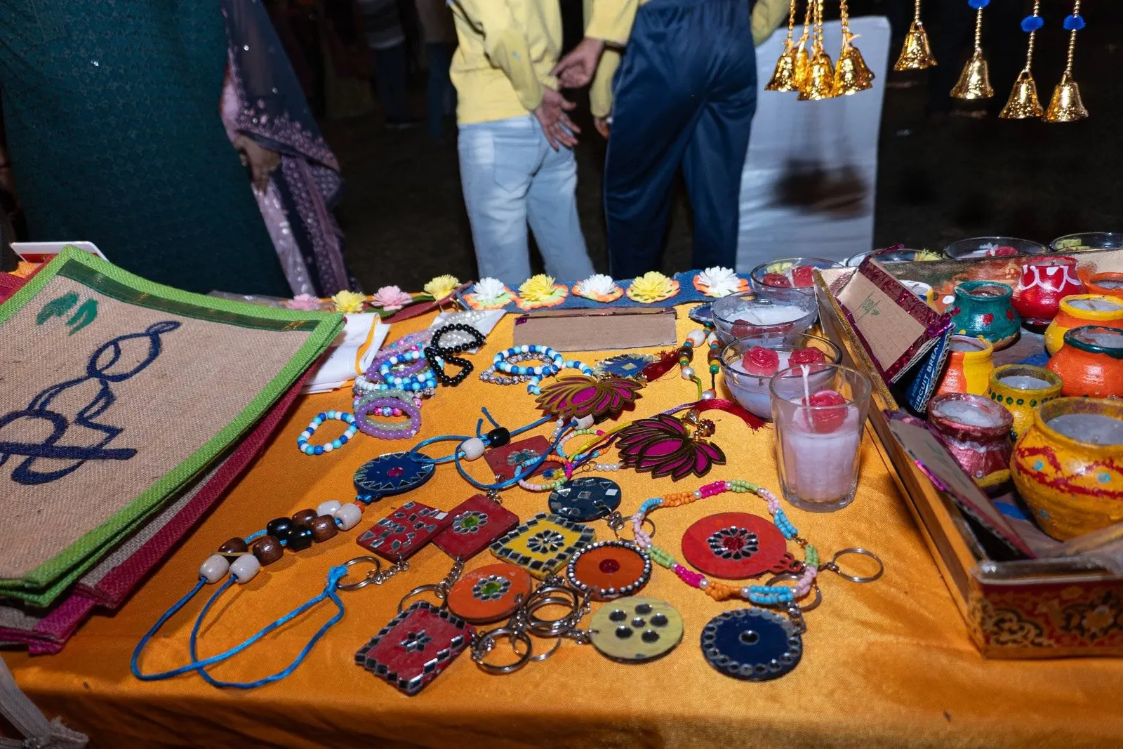 Prajna's stall of student-made products at a community exhibition